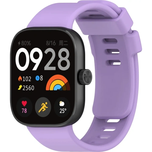 Pasek Bizon Strap Watch Silicone B do Redmi Watch 4 / Xiaomi Smart Band 9 Pro / 8 Pro fioletowy