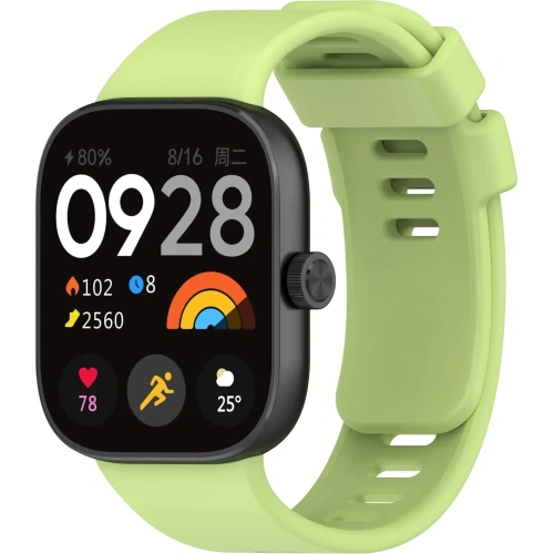 Pasek Bizon Strap Watch Silicone B do Redmi Watch 4 / Xiaomi Smart Band 9 Pro / 8 Pro jasnozielony