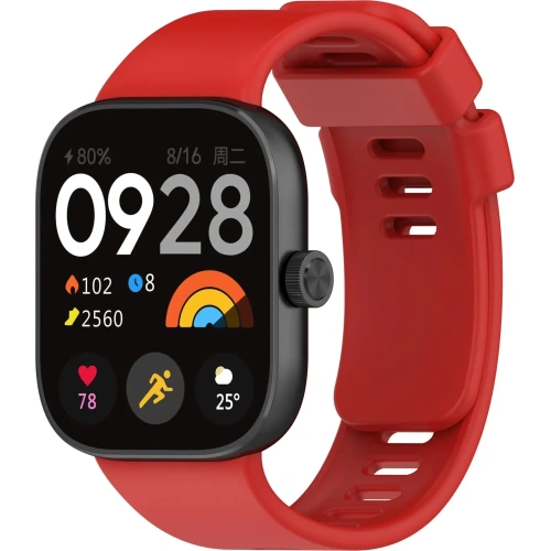 Pasek Bizon Strap Watch Silicone B do Redmi Watch 4 / Xiaomi Smart Band 9 Pro / 8 Pro czerwony