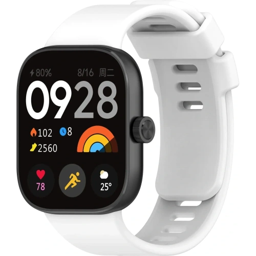 Pasek Bizon Strap Watch Silicone B do Redmi Watch 4 / Xiaomi Smart Band 9 Pro / 8 Pro biały