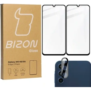 Wholesale BIZON Edge 2x screen glass + camera glass Samsung Galaxy A15 4G/5G - BIZ4445 - {ean13} - Hurt