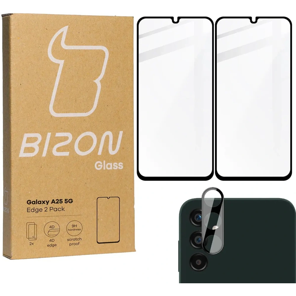 Hurtownia GSM - BIZON Edge 2x képernyő üveg + kamera üveg Samsung Galaxy A25 5G - BIZ4447 - {ean13} - Hurt