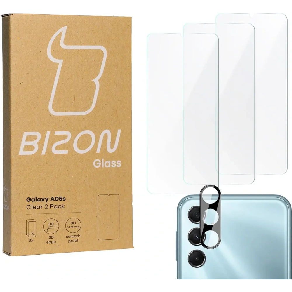 Hurtownia GSM - BIZON Clear 3x képernyő üveg + kamera üveg Samsung Galaxy A05s - BIZ4448 - {ean13} - Hurt