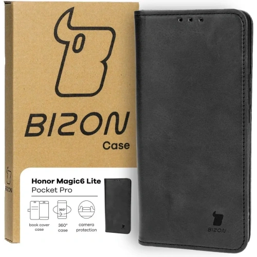 Etui z klapką Bizon Case Pocket Pro do Honor Magic6 Lite czarne