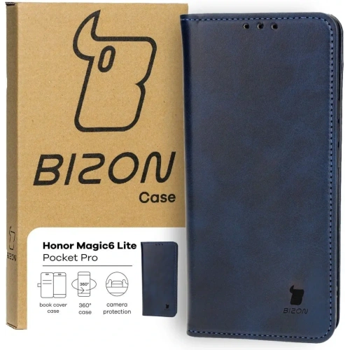 Etui z klapką Bizon Case Pocket Pro do Honor Magic6 Lite granatowe