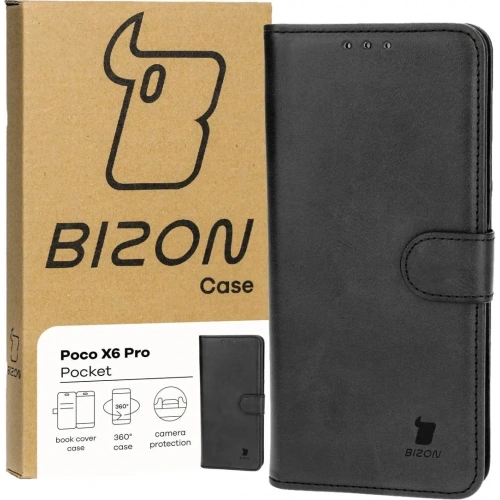 Etui z klapką Bizon Case Pocket do Xiaomi Poco X6 Pro czarne