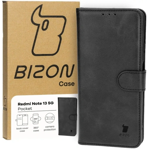 Etui z klapką Bizon Case Pocket do Xiaomi Redmi Note 13 5G czarne