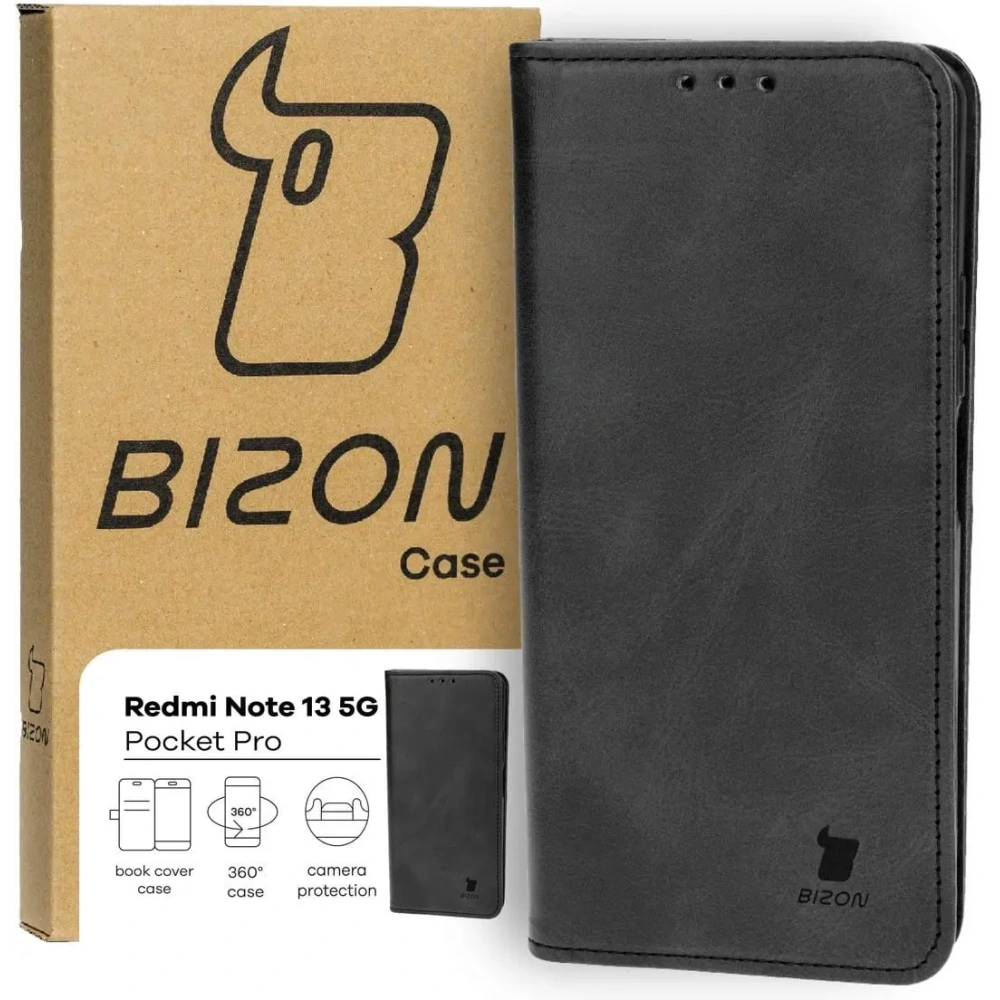 Hurtownia GSM - Etui z klapką Bizon Case Pocket Pro do Xiaomi Redmi Note 13 5G černé - BIZ4480 - {ean13} - Hurt