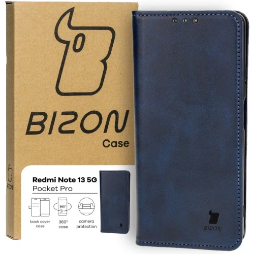 Etui z klapką Bizon Case Pocket Pro do Xiaomi Redmi Note 13 5G granatowe