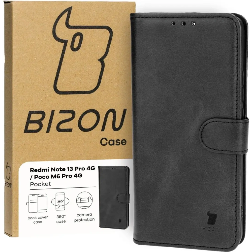 Wholesale Bizon Case Pocket Xiaomi Poco M6 Pro 4G / Xiaomi Redmi Note 13 Pro 4G / LTE / 14S black - BIZ4484 - {ean13} - Hurt