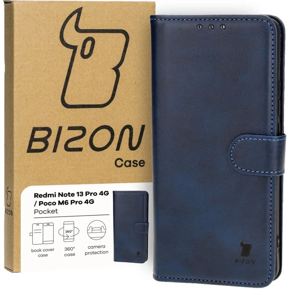Hurtownia GSM - Bizon Case Pocket Xiaomi Poco M6 Pro 4G / Xiaomi Redmi Note 13 Pro 4G albastru marin - BIZ4486 - {ean13} - Hurt