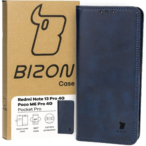 Etui z klapką Bizon Case Pocket Pro do Xiaomi Poco M4 Pro 5G / Xiaomi Redmi Note 11s 5G granatowe