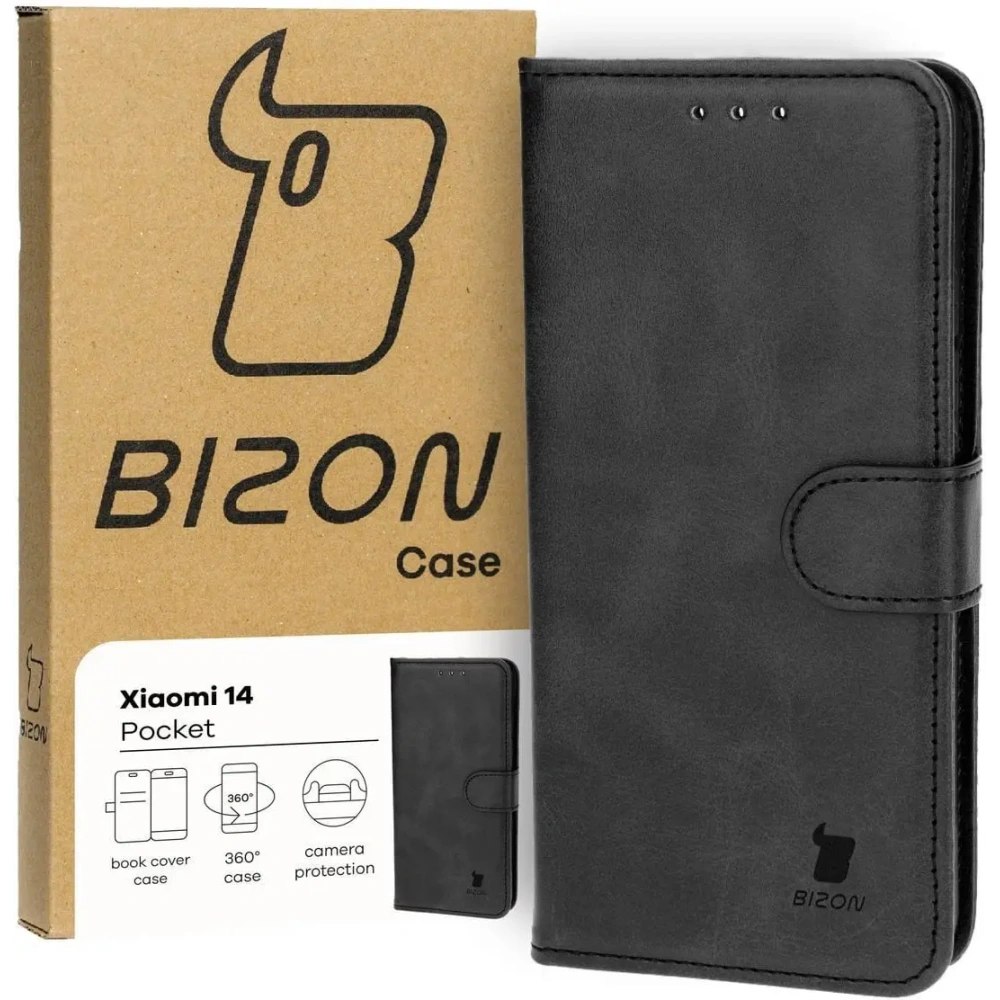 Hurtownia GSM - Etui s klopou Bizon Case Pocket pro Xiaomi 14 černé - BIZ4497 - {ean13} - Hurt