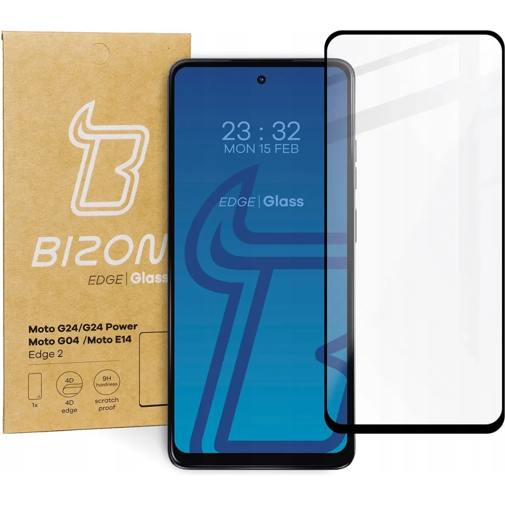 Hurtownia GSM - Bizon Glass Edge 2 Motorola Moto G04/G24/G24 Power/E14 fekete - BIZ4504 - {ean13} - Hurt