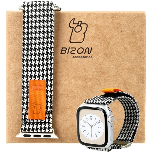 Pasek Bizon Strap Watch Urban do Apple Watch 38/40/41/42 mm czarno-biała pepitka