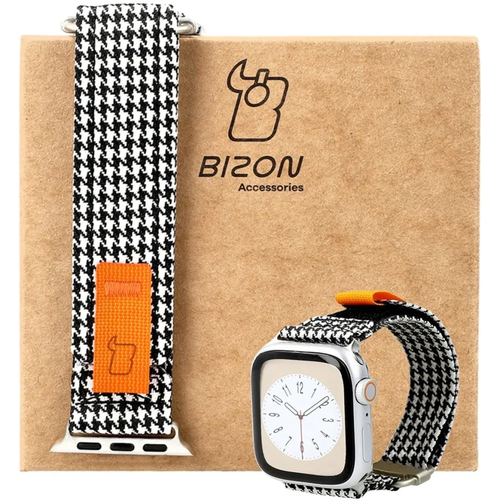 Hurtownia GSM - Pasek Bizon Strap Watch Urban do Apple Watch 38/40/41/42 mm černobílá pepitka - BIZ4506 - {ean13} - Hurt