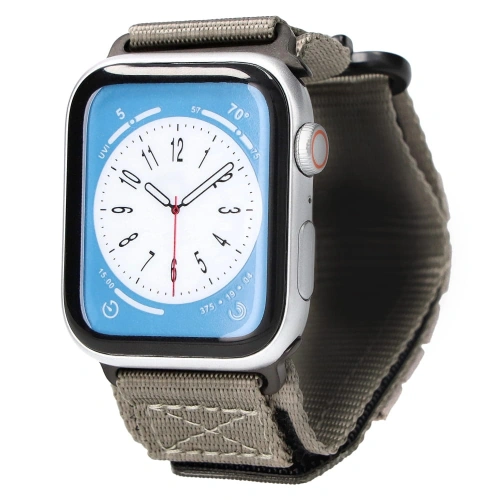 Sportowy pasek do zegarka Bizon Strap Watch Adventure do Apple Watch 44/45/46/49 mm szary