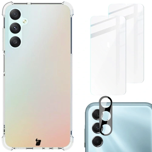 Etui + 2x szkło na ekran + obiektyw Bizon Case Clear Pack do Samsung Galaxy A05s przezroczyste