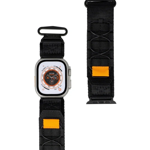 Sportowy pasek do zegarka Bizon Strap Watch Adventure do Apple Watch 44/45/46/49 mm czarny