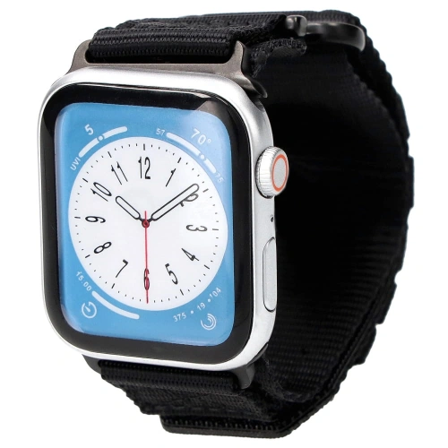 Sportowy pasek do zegarka Bizon Strap Watch Adventure do Apple Watch 44/45/46/49 mm czarny