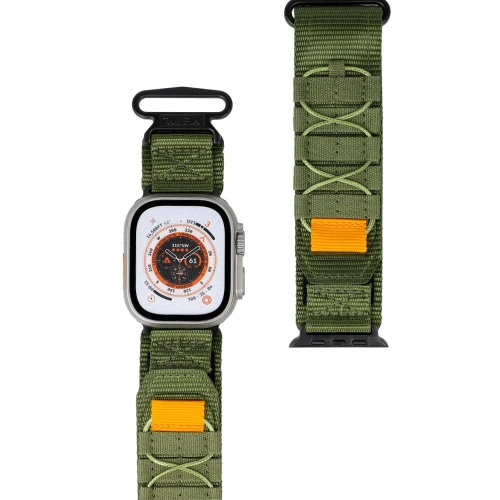 Sportowy pasek do zegarka Bizon Strap Watch Adventure do Apple Watch 44/45/46/49 mm khaki
