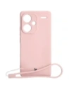 Etui Bizon Case Silicone Sq do Xiaomi Redmi Note 13 Pro+ 5G jasnoróżowe