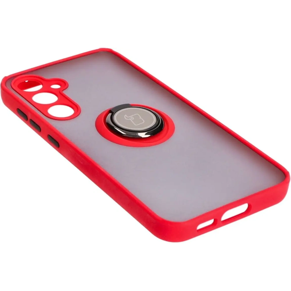 Hurtownia GSM - Bizon Case Hybrid Ring Samsung Galaxy S23 FE fumuriu cu un cadru roșu - BIZ4527 - {ean13} - Hurt