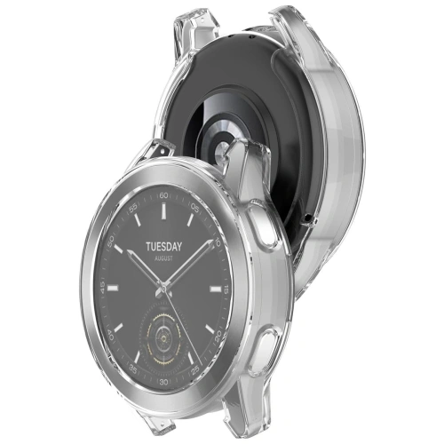 Etui z osłoną ekranu Bizon Case Watch Felipe do Xiaomi Watch S3 47 mm przezroczyste