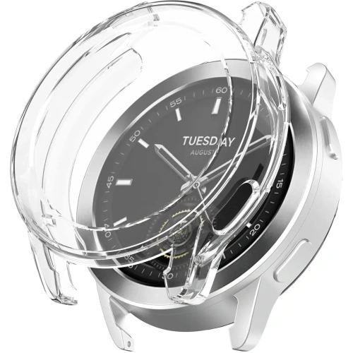 Etui z osłoną ekranu Bizon Case Watch Felipe do Xiaomi Watch S3 47 mm przezroczyste