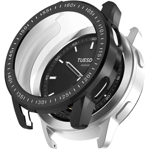 Etui z osłoną ekranu Bizon Case Watch Felipe do Xiaomi Watch S3 47 mm czarne