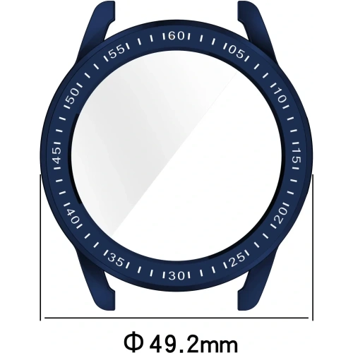 Etui z osłoną ekranu Bizon Case Watch Felipe do Xiaomi Watch S3 47 mm niebieskie