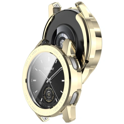 Etui z osłoną ekranu Bizon Case Watch Felipe do Xiaomi Watch S3 47 mm złote