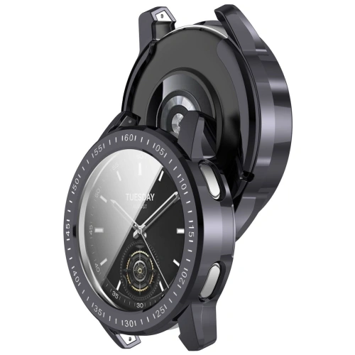 Etui z osłoną ekranu Bizon Case Watch Felipe do Xiaomi Watch S3 47 mm szare