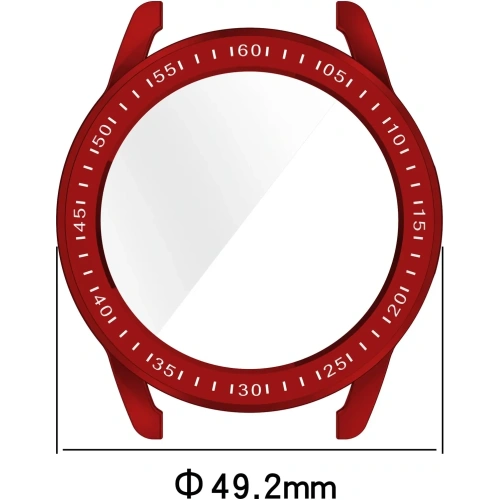 Etui z osłoną ekranu Bizon Case Watch Felipe do Xiaomi Watch S3 47 mm czerwone