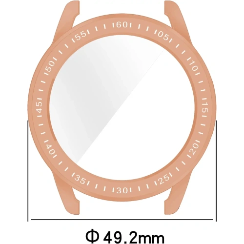 Etui z osłoną ekranu Bizon Case Watch Felipe do Xiaomi Watch S3 47 mm różowozłote