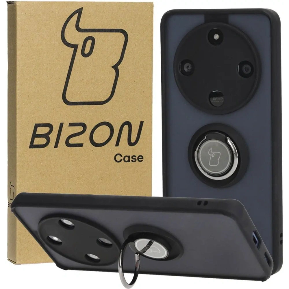 Hurtownia GSM - Bizon Ring Hybrid Case Honor Magic6 Lite fumuriu cu un cadru negru - BIZ4537 - {ean13} - Hurt
