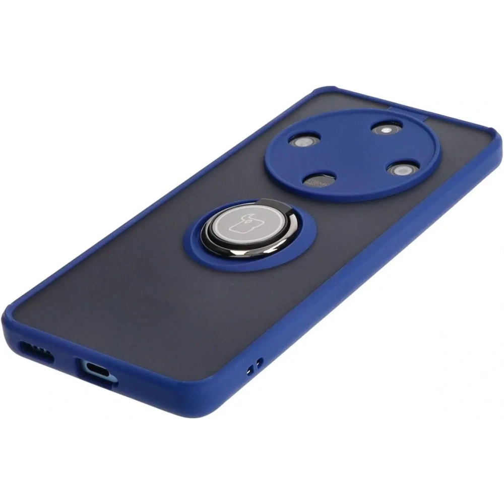 Hurtownia GSM - Etui s úchopem na prst Bizon Case Hybrid Ring pro Honor Magic6 Lite kouřové s modrým rámem - BIZ4538 - {ean13} - Hurt