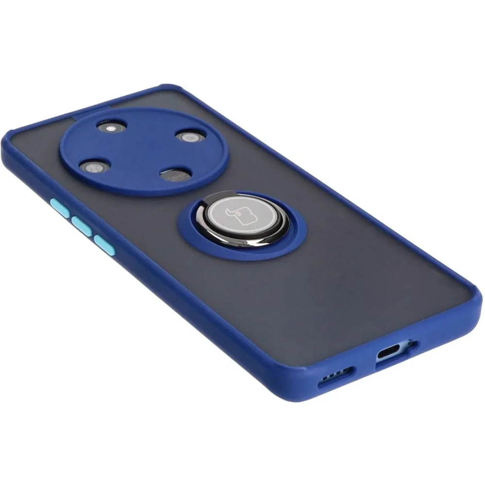 Hurtownia GSM - Etui s úchopem na prst Bizon Case Hybrid Ring pro Honor Magic6 Lite kouřové s modrým rámem - BIZ4538 - {ean13} - Hurt