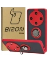 Pouzdro s úchytem na prst Bizon Case Hybrid Ring pro Honor Magic6 Lite kouřové s červeným rámečkem