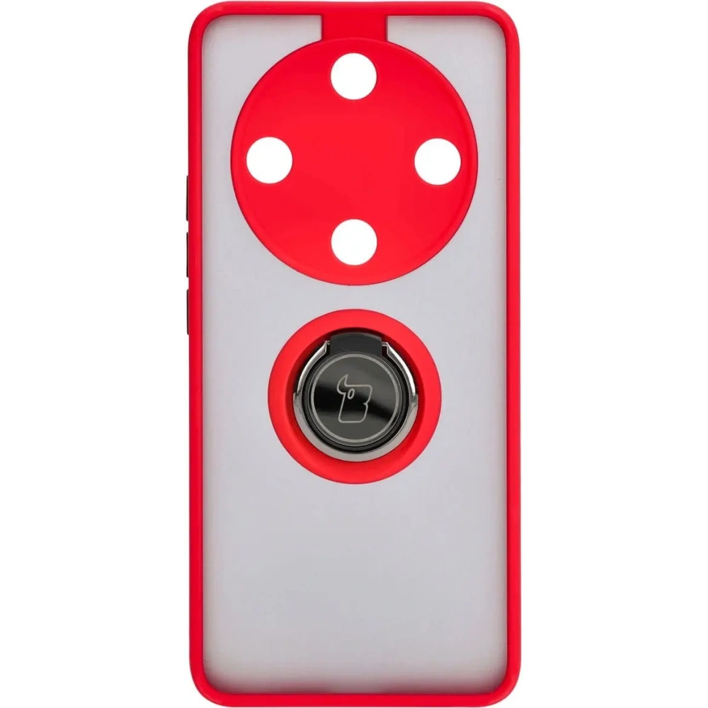 Hurtownia GSM - Bizon Case Hybrid Ring Honor Magic6 Lite rauchig mit einem roten Rahmen - BIZ4539 - {ean13} - Hurt