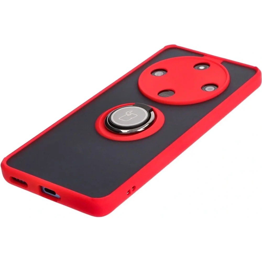 Hurtownia GSM - Bizon Case Hybrid Ring Honor Magic6 Lite rauchig mit einem roten Rahmen - BIZ4539 - {ean13} - Hurt