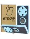 Bizon Case Hybrid Ring Honor Magic6 Lite smoky mit einem hellblauen Rahmen