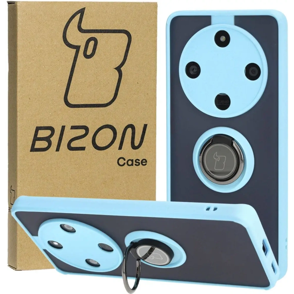 Wholesale Bizon Case Hybrid Ring Honor Magic6 Lite smoky with a light blue frame - BIZ4540 - {ean13} - Hurt