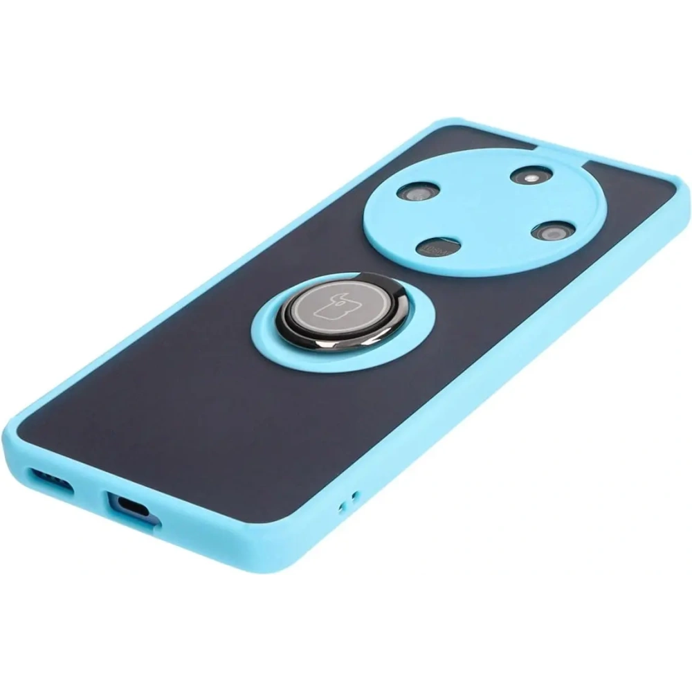 Hurtownia GSM - Etui z uchwytem na palec Bizon Case Hybrid Ring do Honor Magic6 Lite przydymione z jasnoniebieską ramką - BIZ4540 - {ean13} - Hurt