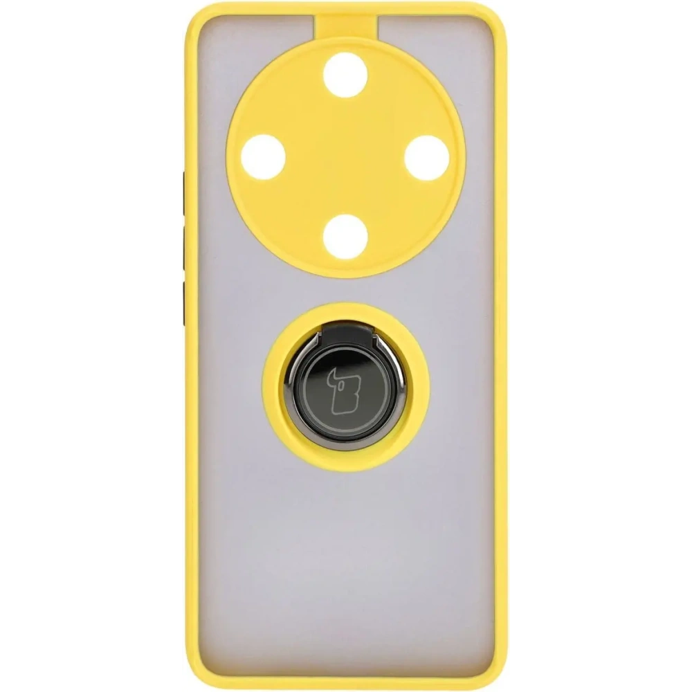 Wholesale Bizon Case Hybrid Ring Honor Magic6 Lite smoky with a yellow frame - BIZ5112 - {ean13} - Hurt