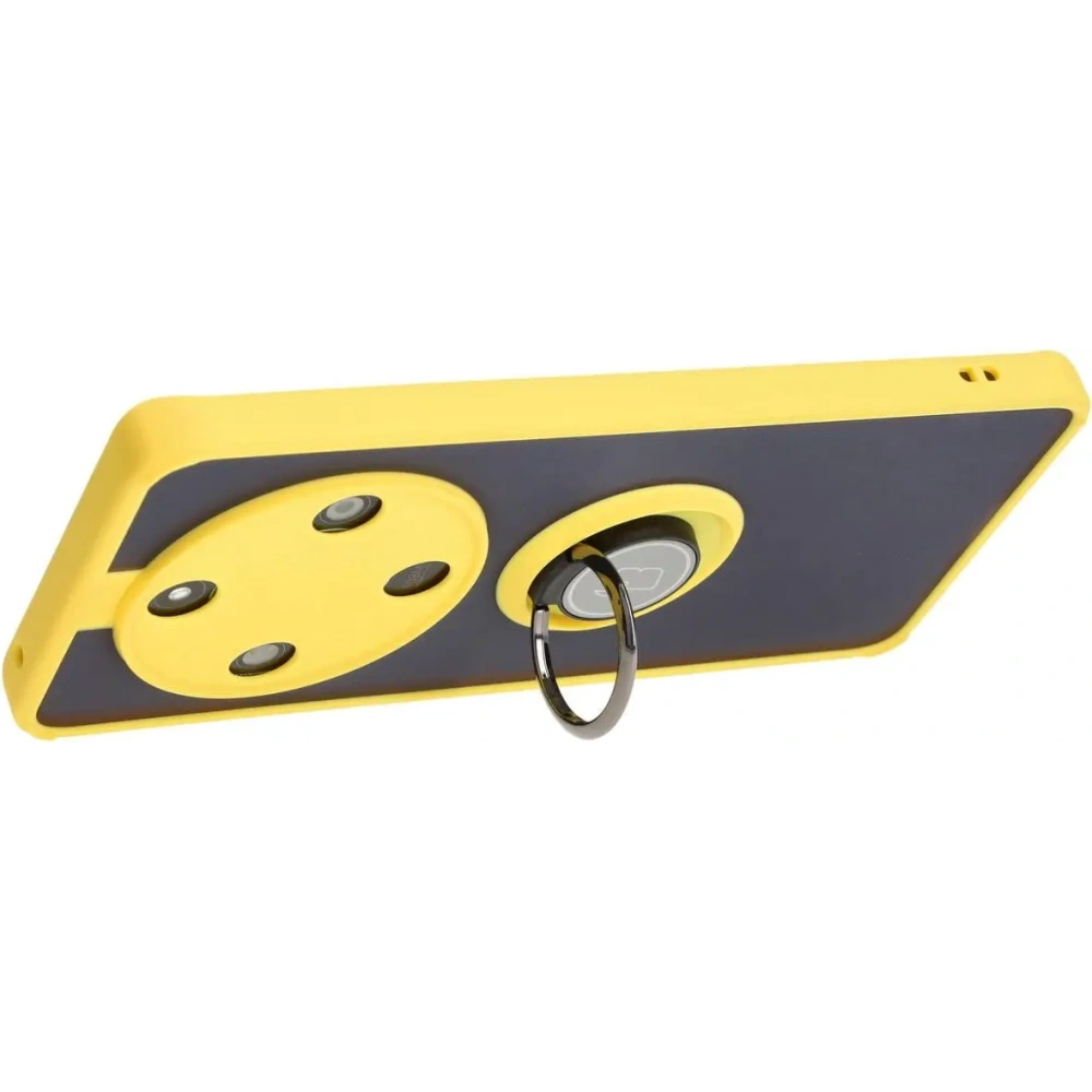 Wholesale Bizon Case Hybrid Ring Honor Magic6 Lite smoky with a yellow frame - BIZ5112 - {ean13} - Hurt