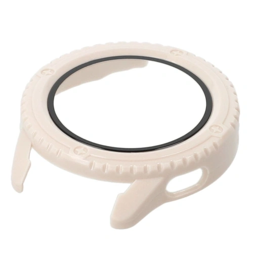 Etui Bizon Case+Glass Watch do Xiaomi Watch S3 47 mm beżowe