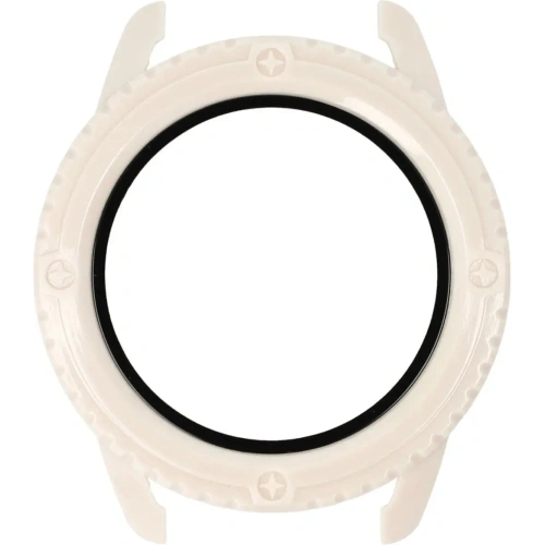 Etui Bizon Case+Glass Watch do Xiaomi Watch S3 47 mm beżowe