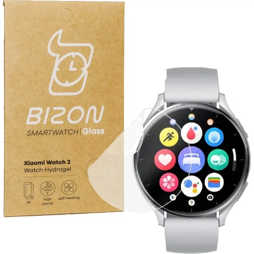 Folia hydrożelowa na ekran Bizon Glass Watch Hydrogel do Xiaomi Watch 2 [2 PACK]