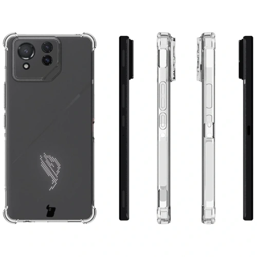 Etui + 2x folia Bizon Case Clear Pack do Asus ROG Phone 8 Pro przezroczyste